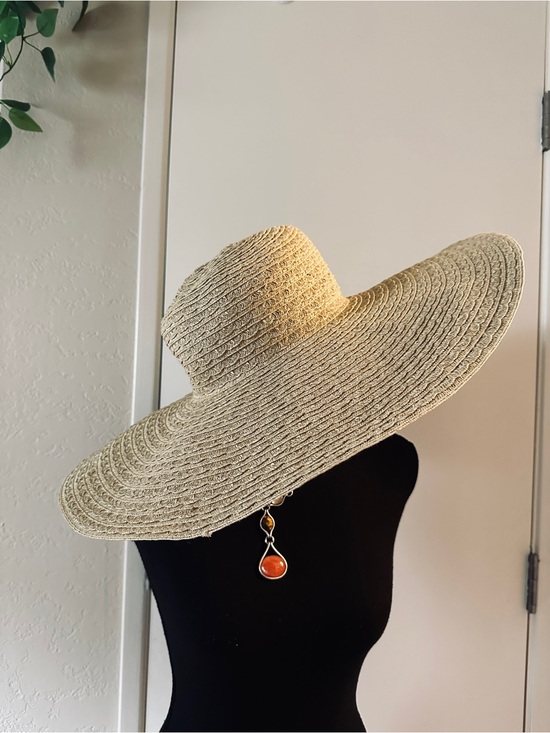 Nine West Accessories - Nine West Wide-Brim Straw Sun Hat Natural